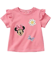 Disney Baby Girls' Short-Sleeve T-Shirt and Striped Shorts, 2-Piece Set