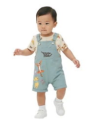 Disney Baby Boys' or Girls' Short-Sleeve T-Shirt and Shortall, 2-Piece Set