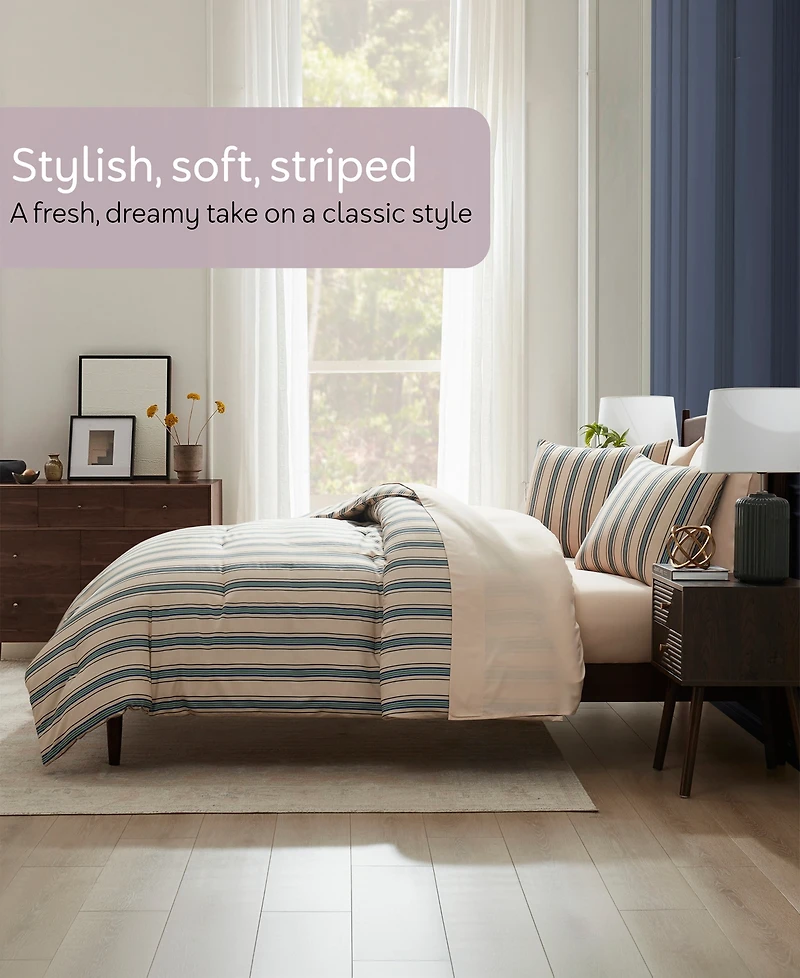 Nestl Luxury Soft Modern Striped Design 5-Pc. Comforter Set