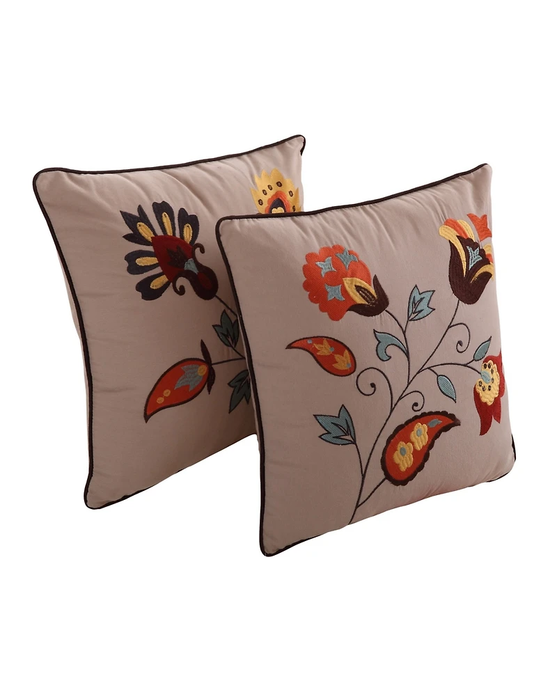 Greenland Home Fashions Andorra 2-Pc. Decorative Pillows, 18" x 18"