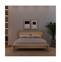 Nexera Gael Slatted Bedframe and Headboard with Integrated Light