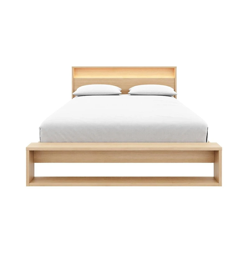 Nexera Gael Slatted Bedframe and Headboard with Integrated Light