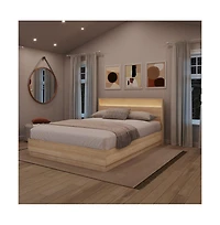Nexera Harlow Slatted Bedframe and Headboard with Integrated Light