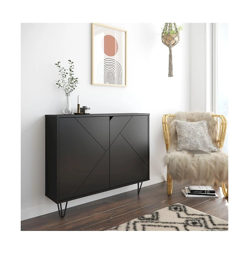 Nexera Slim 2-Door Storage Accent Cabinet