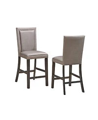 Kings Brand Furniture Counter Height Stool with Pvc fabric upholstery in a steel finish