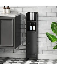 Bathroom Storage Cabinet with Adjustable Shelf 1 Door & 2 Open Shelves Living Room