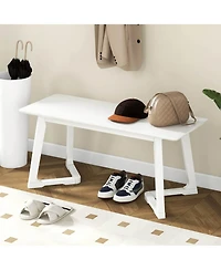 1 Pcs 42" Modern Entryway Bench with Rubber Wood Legs Smooth Seating Area Easy Assembly