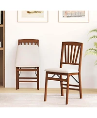 Costway Kitchen Chairs with Rubber Wood Frame Upholstered Seat Hollowed Backrest