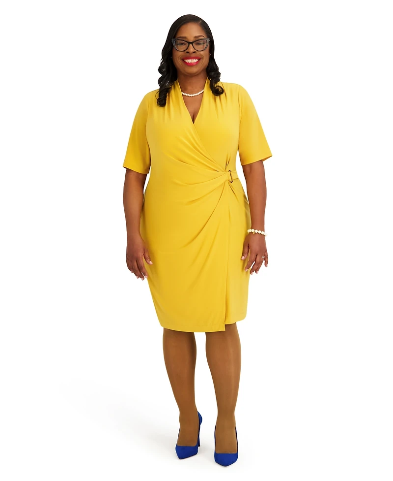 Kasper Women's V-Neck Midi Dress