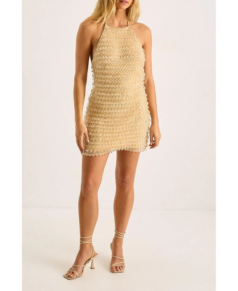 Nasty Gal Women's Droplet Beaded Mini Dress