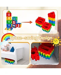 Mecale 32-Piece Waffle Block Building Set for Kids, Stacking Toy