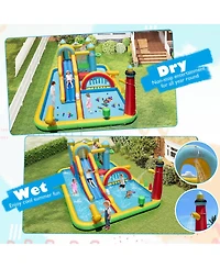 Mecale Giant Inflatable Water Slide Park with Long Slide and 750W Blower Included
