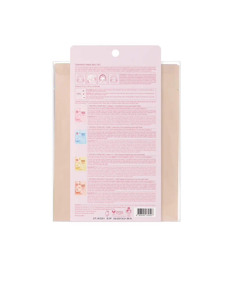 Tonymoly 4-Pc. Mask Melt Assorted Overnight Hydrogel Mask Set