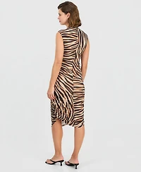 Bar Iii Women's Animal-Print Mesh Dress, Macy's Exclusive