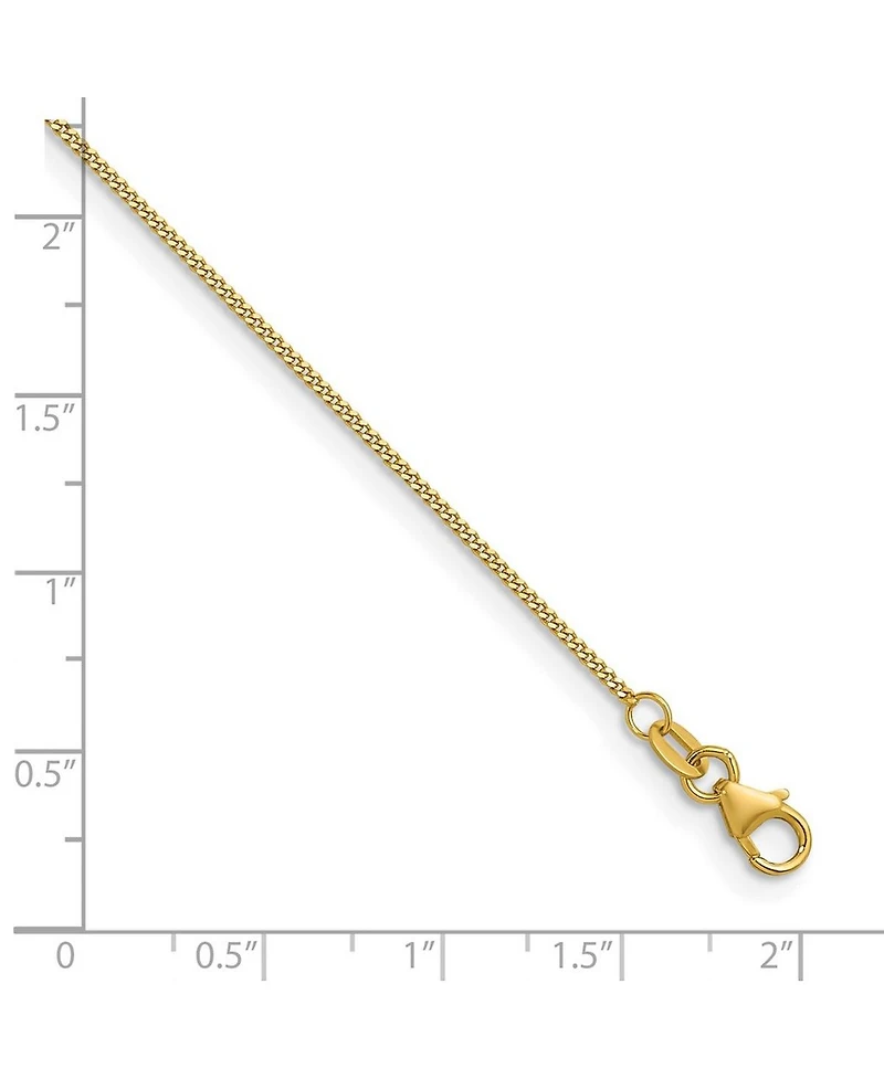 Solid 18k Yellow Gold Italian 1.2mm Thin Curb Chain Necklace - 16