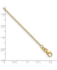 Solid 18k Yellow Gold Italian 1.2mm Thin Curb Chain Necklace - 16