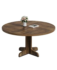 gaomon Round Dining Table for 4-6 People,with Wooden Tabletop and Legs