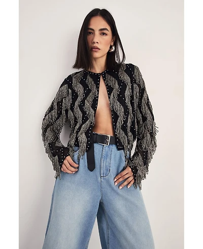 Nasty Gal Women's Loop Tassel Embellished Jacket