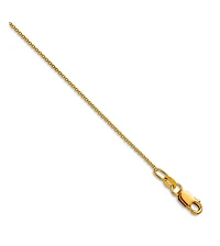 Curata Jewelry Solid 18k Yellow Gold Italian Polished 0.9mm Cable Chain Necklace