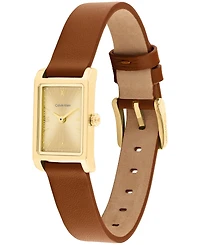 Calvin Klein Women's Ck Light Camel Leather Strap Watch, 16mm