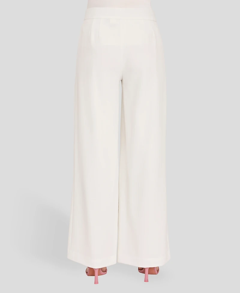 Tahari Asl Petite Wide-Leg Mid-Rise Pants
