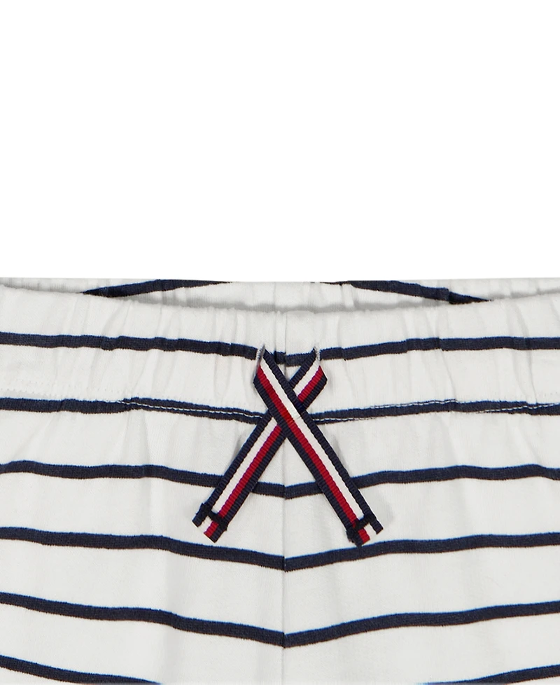 Tommy Hilfiger Boys' 2T-7 Striped French Terry T-Shirt and Shorts, 2-Piece Set