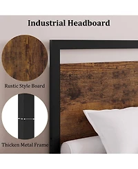 gaomon Bed Frame with Wood Headboard and Footboard, with Under Bed Storage