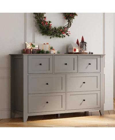 gaomon Modern 7 Drawer Dresser for Bedroom, 54" Wide Wooden Dressers with Large Storage