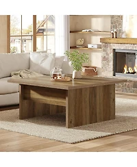 Tribesigns Square Coffee Table, 39.4-Inch Farmhouse Cocktail Tea Center Table for Living Room