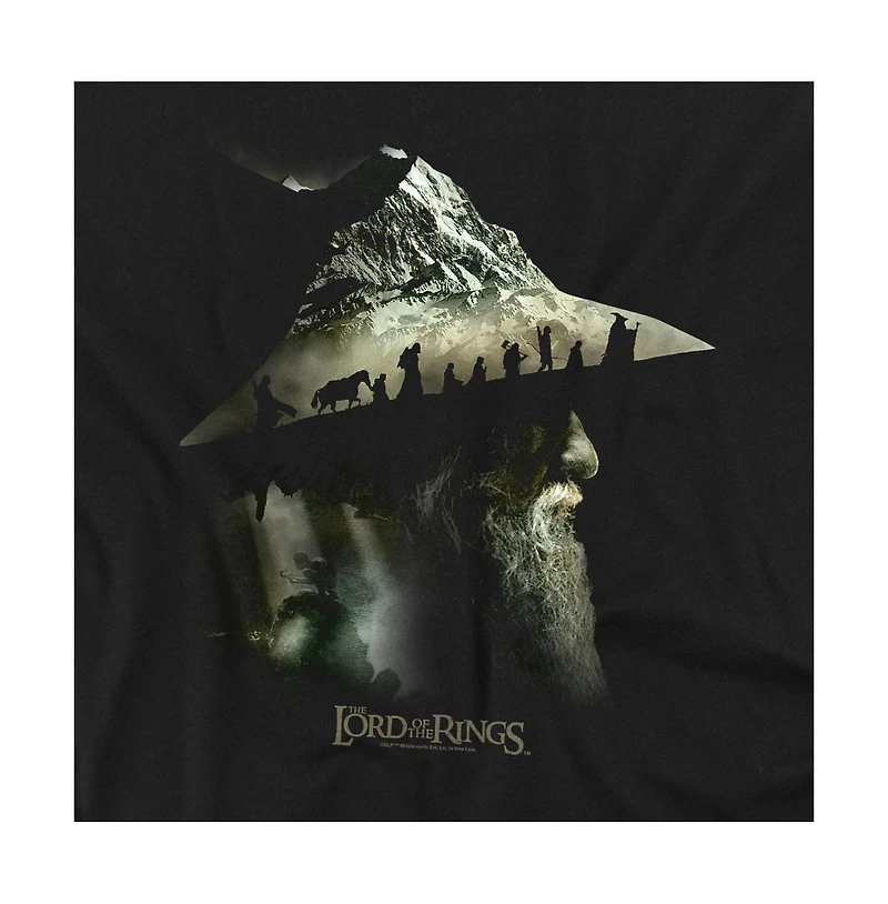 Lord Of The Rings Men's Gandalf Fellowship Mountains T-Shirt
