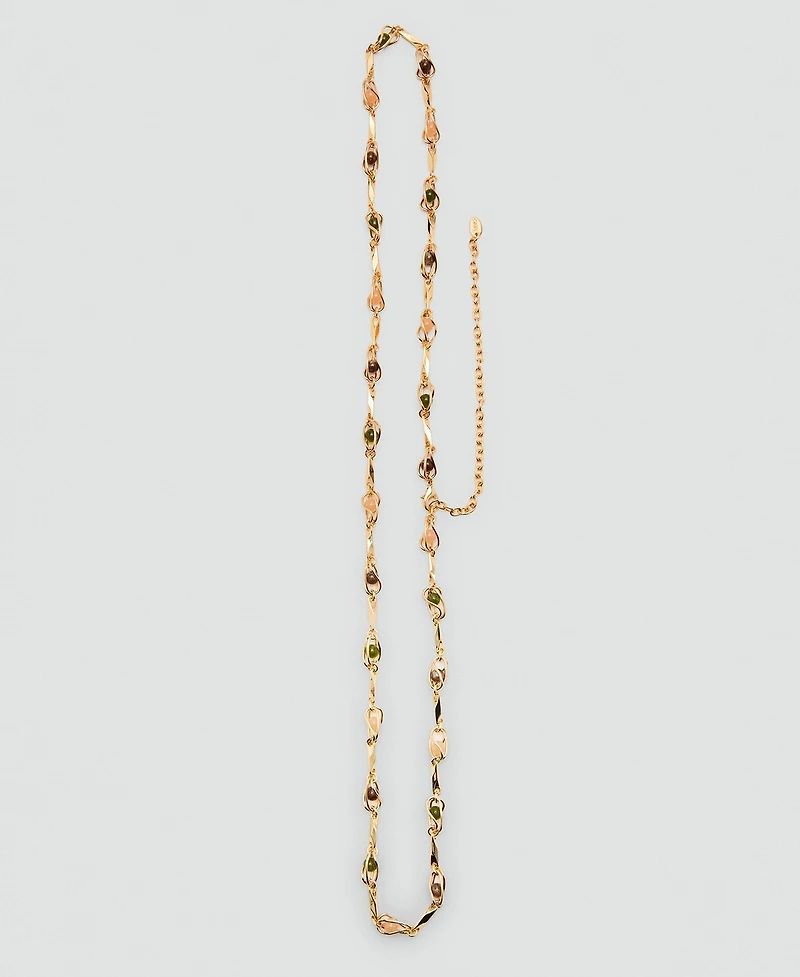 Mango Women's Beaded Chain Belt