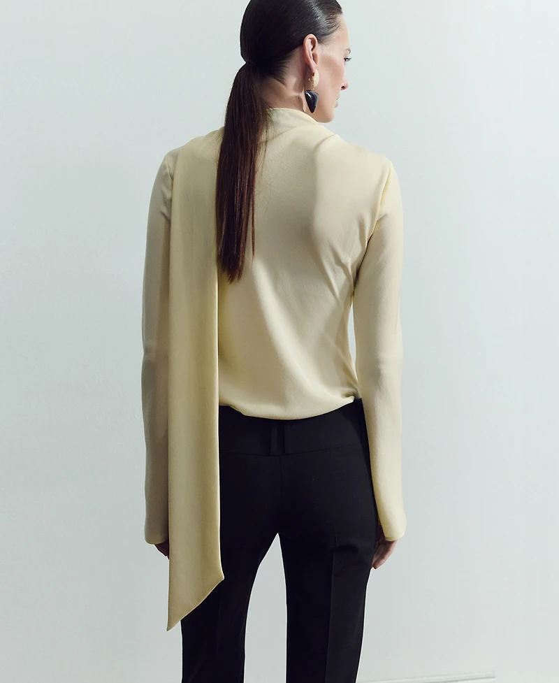 Mango Women's Slit Scarf Blouse