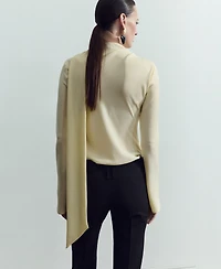 Mango Women's Slit Scarf Blouse