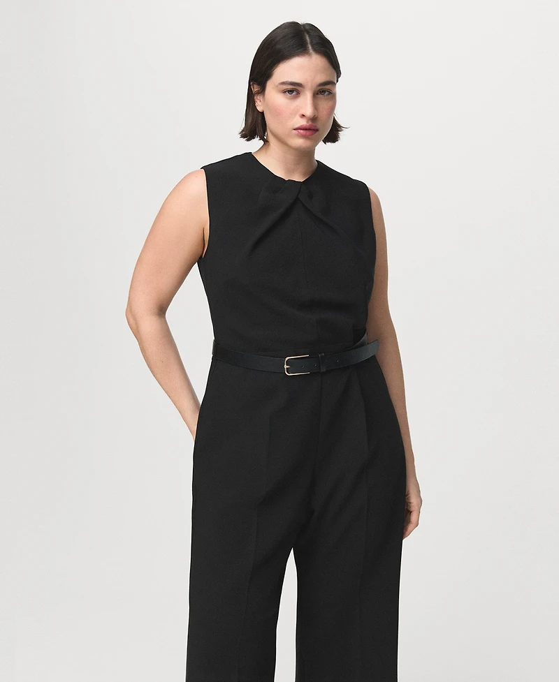 Mango Women's Draped Detail Belt Jumpsuit