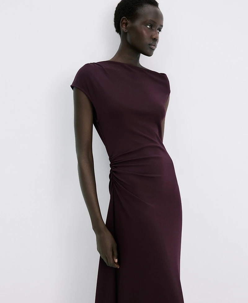 Mango Women's Ruched Long Dress