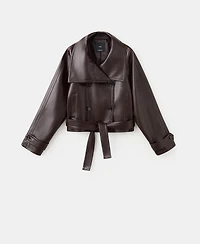 Mango Women's Maxi Lapels Faux-Leather Jacket