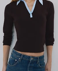 Mango Women's Combined Shirt-Collar Sweater