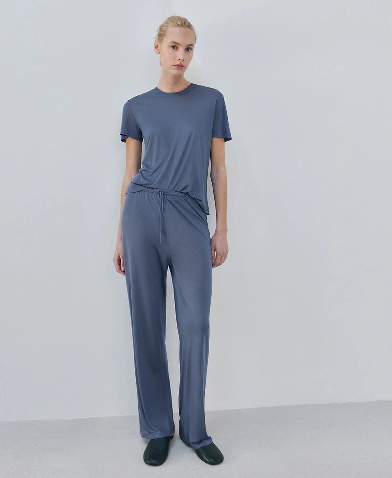 Mango Women's Short-Sleeved Micro-Modal Pajama Top