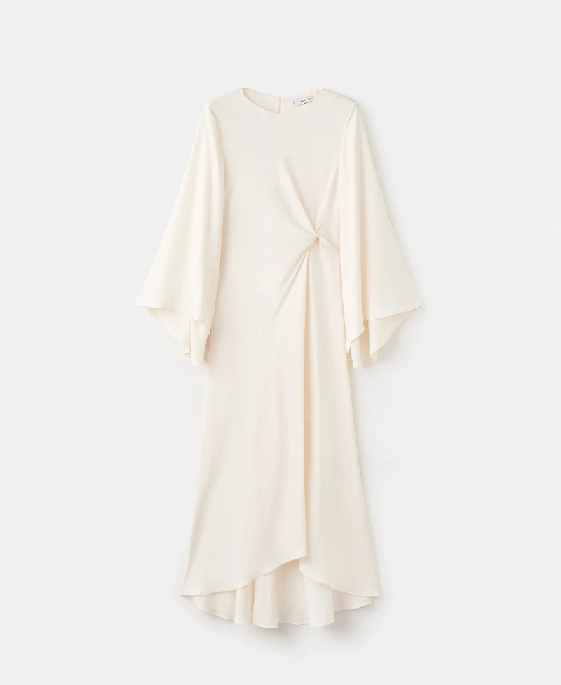 Mango Women's Ruched Satin Dress