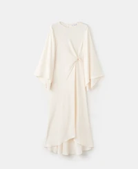 Mango Women's Ruched Satin Dress