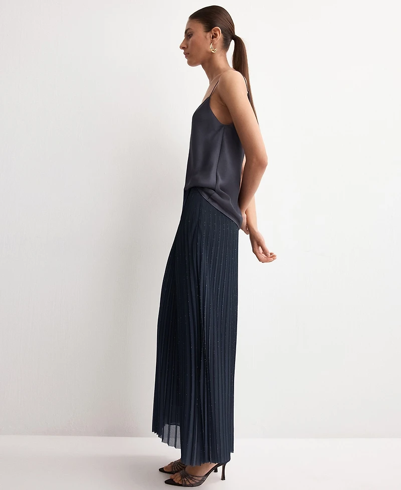 Mango Women's Pleated Flared Skirt