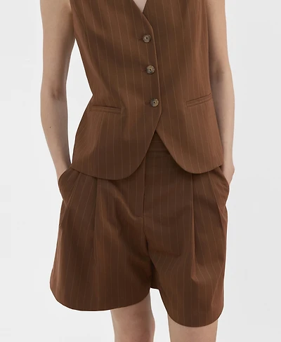 Mango Women's Straight Pinstripe Bermuda Shorts