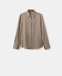Mango Women's Satin Striped Shirt