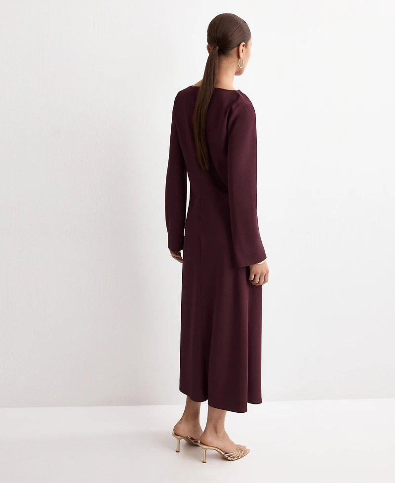 Mango Women's Draped Neck Dress