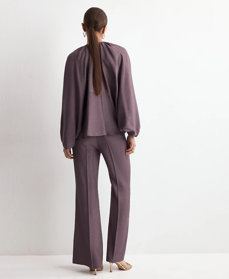 Mango Women's Straight Mid-Rise Pants