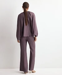 Mango Women's Straight Mid-Rise Pants