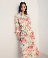 Mango Women's Flowers Midi Skirt