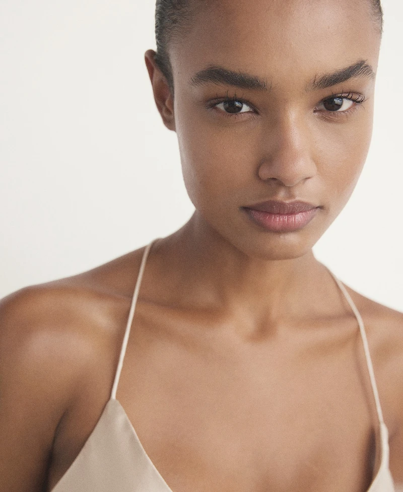 Mango Women's Silk Pajama Top