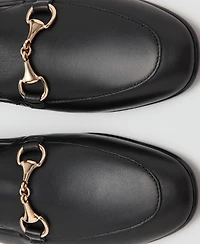 Mango Women's Buckle Leather Moccasins