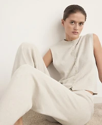 Mango Women's Fluid Cotton-Linen Woven Pants